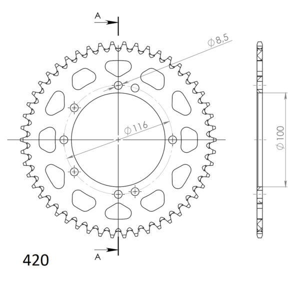 SuperSprox Rear Alloy MX  RAL-457-51 Black (428)