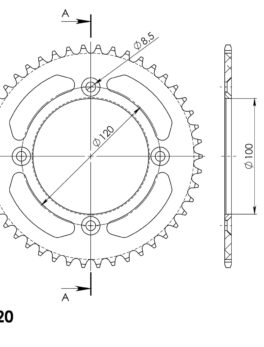 SuperSprox Rear Alloy MX RAL-6622-44-Blue AP-BN36
