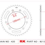 Sprocket Rear RK-B2125-53 JTR1132 Afam 41100