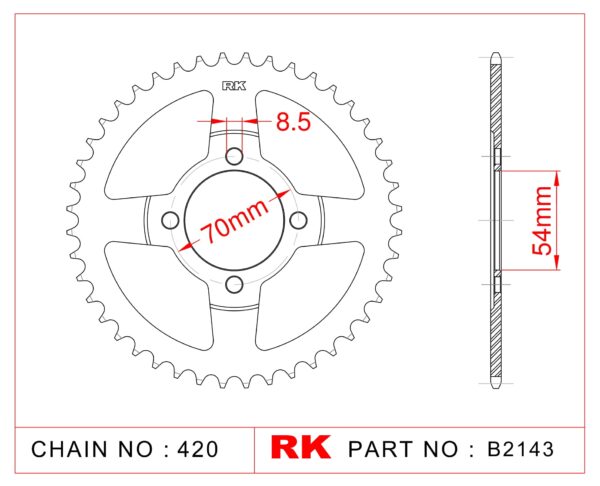 Sprocket Rear B2143-39