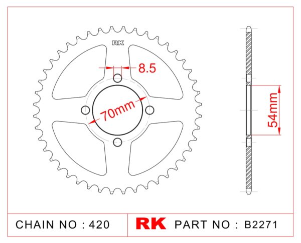 Sprocket Rear 257-36 AFAM 10105 B2271-36