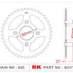 Sprocket Rear RK-B2378-41 JTR256 Afam 10106