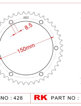 Sprocket Rear RK-B3078-48 JTR463 Afam 16203