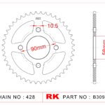 Sprocket Rear RK B3097-42 JTR 1221-42