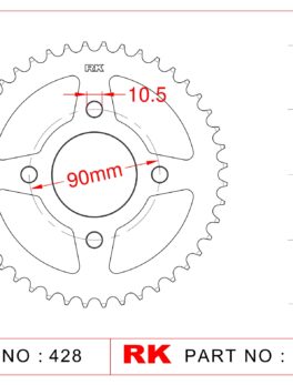 Sprocket Rear RK-B3097-44 JTR1221 Afam 10236