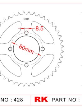 Sprocket Rear RK-B3106-38 JTR838 Afam 12200