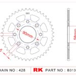 Sprocket Rear RK-B3139-51 JTR269 Afam 10201