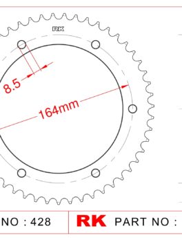 Sprocket Rear RK-B3215-52 JTR1067 AFAM 65200