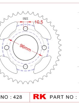 Sprocket Rear RK-B3224-45 JTR218 Afam 10230