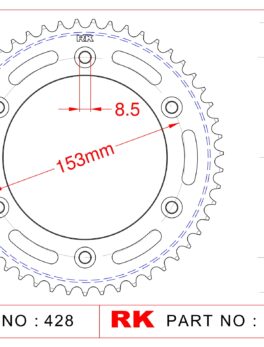 Sprocket Rear RK-B3228-54 JTR1258 Afam 10228