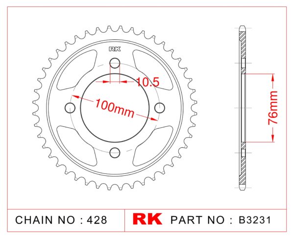 Sprocket Rear RK-B3231-56 JTR1806 Afam 14214