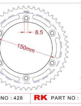 Sprocket Rear RK-B3234-51 JTR1249 Afam 10226