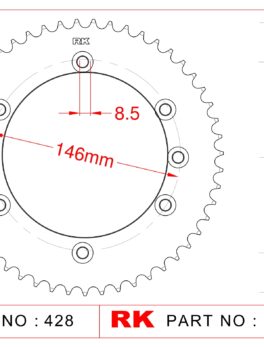 Sprocket Rear RK-B3260-45 JTR805 Afam 14202