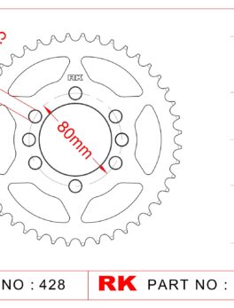 Sprocket Rear RK-B3261-45 JTR843 Afam 12204