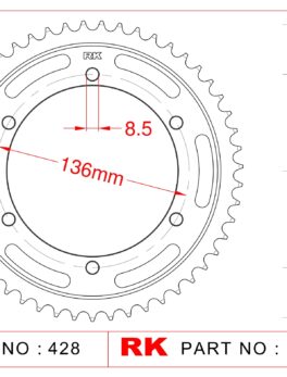 Sprocket Rear RK-B3265-55 JTR1847 Afam 12313