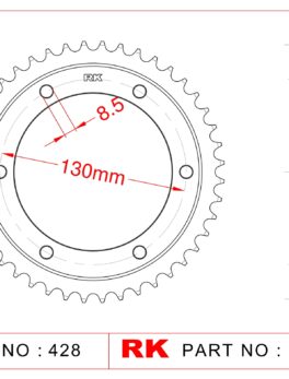 Sprocket Rear RK-B3267-44 JTR1870 Afam 12226