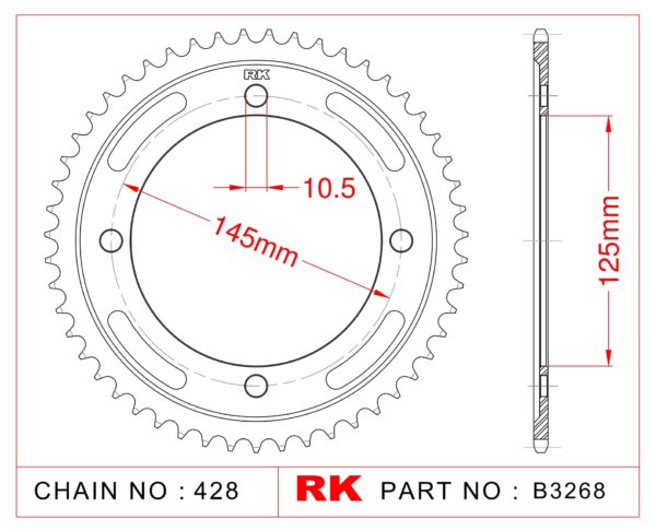 Sprocket Rear RK-B3268-56 JTR1874 AFAM 12221