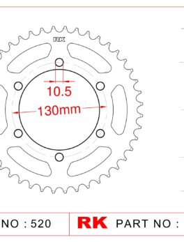 Sprocket Rear RK-B4008-39 JTR486 Afam 16500