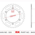 Sprocket Rear RK-B4009-44 JTR8 JTR706 Afam 36400