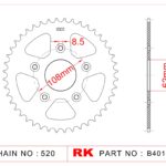 Sprocket Rear RK-B4016-41 JTR701 Afam 44203