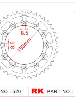 Sprocket Rear RK-B4406-39  JTR245/2 AFAM 12323 8.5mm mount holes
