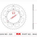 Sprocket Rear RK-B4427-43 JTR487 Afam 16600