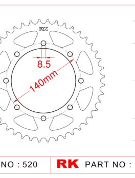 Sprocket Rear RK-B4427-44 JTR487 Afam 16600