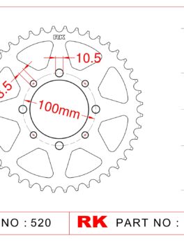 Sprocket Rear RK-B4440-39 JTR8192 Afam 14312