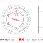 Sprocket Rear RK-B4453-42 JTR1490 Afam 16404