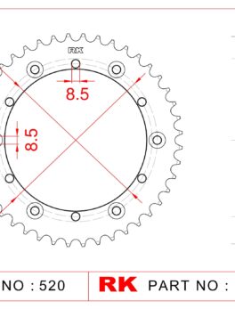 Sprocket Rear RK-B4462-42 JTR853 Afam 12500 ALLOY