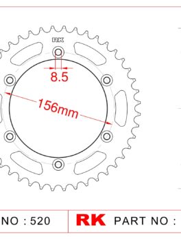 Sprocket Rear RK-B4467-44 JTR822 Afam 14206