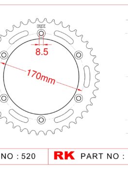 Sprocket Rear RK B4470-42 JTR828 Afam 14501