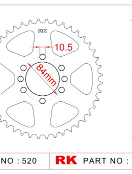 Sprocket Rear RK-B4480-46 JTR1826 Afam 14310