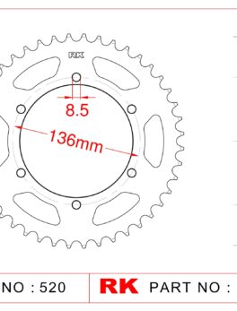 Sprocket Rear RK-B4489-39 JTR846 Afam 12304