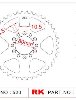 Sprocket Rear RK-B4490-46 JTR845 Afam 12300