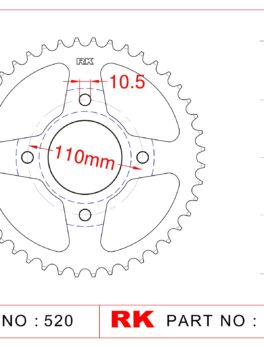 Sprocket Rear RK-B4501-44 JTR248 Afam 10310