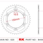 Sprocket Rear RK-B4596-42 JTR2453 Afam 10501