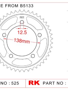Sprocket Rear RK-B5005-44 JTR1304 Afam 10613