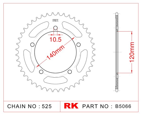 Sprocket Rear RK-B5066-42 JTR1792 Afam 14604