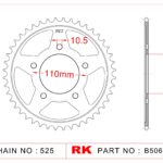 Sprocket Rear RK-B5067-40 B5619 AFAM 10608 10.5mm mount holes