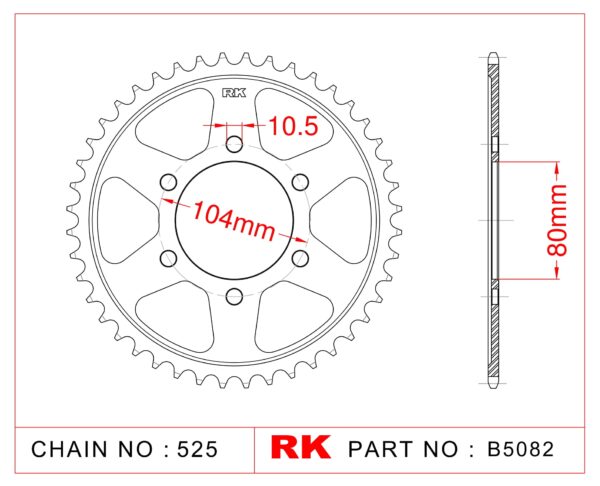 Sprocket Rear RK-B5082-40 JTR1489 Afam 16610