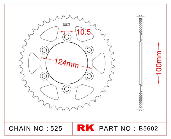 Sprocket Rear RK-B5602-37 JTR745 Afam 50609