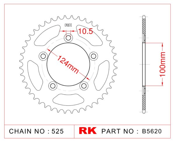 Sprocket Rear RK-B5620-36 JTR744 Afam 50612 *525 pitch*