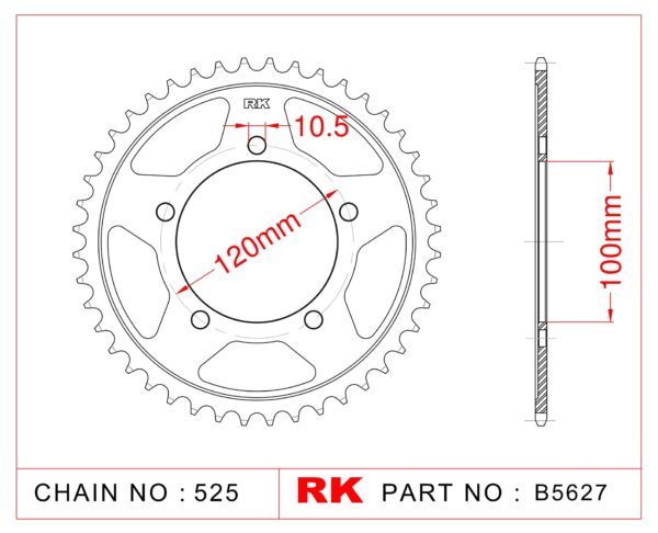 Sprocket Rear RK-B5627-46 JTR702 Afam 35802