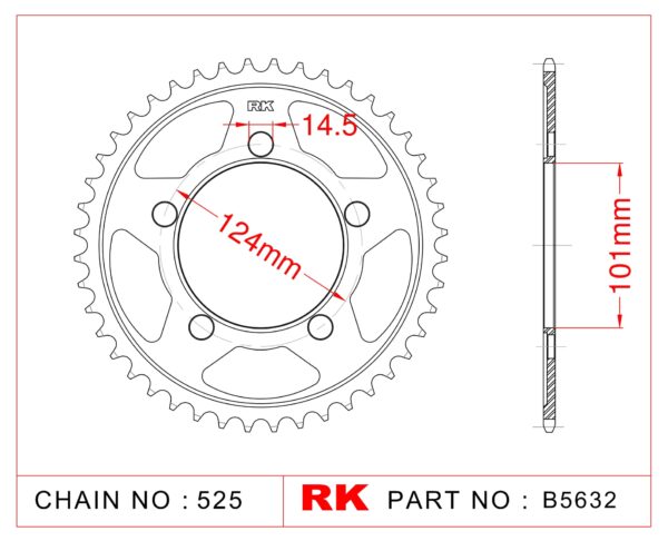 Sprocket Rear JTR898 RK-B5632-38 Afam 71801 CHT2104