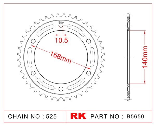 Sprocket Rear RK-B5650-41 JTR3 Afam 92635