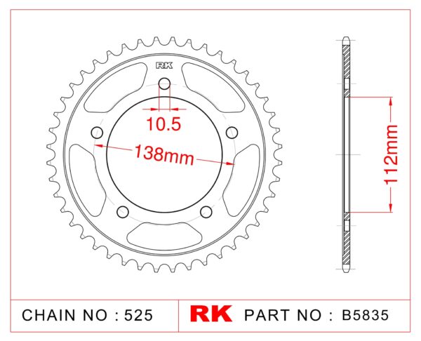 Sprocket Rear RK B5835-41 JTR1877