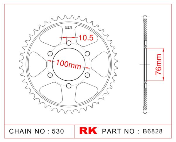 Sprocket Rear RK-B6828-48 JTR816 Afam 14902