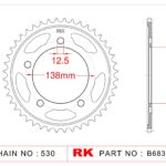 Sprocket Rear RK-B6834-44 JTR302 Afam 10508