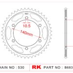 Sprocket Rear RK-B6837-39 JTR499 Afam 16603